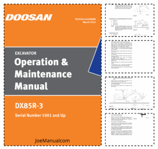 Doosan DX85R-3 Excavator Operation and Maintenance Manual 1001 and Up