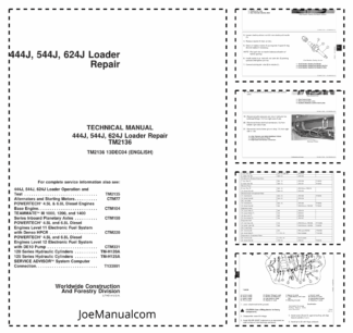John Deere 444J 544J 624J Loader Repair Technical Manual