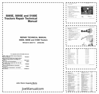 John Deere 5085E 5095E 5100E Tractors Repair Technical Manual
