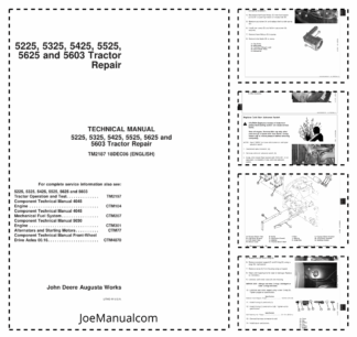 John Deere 5225 5325 5425 5525 5625 5603 Tractor Repair Technical Manual TM2187