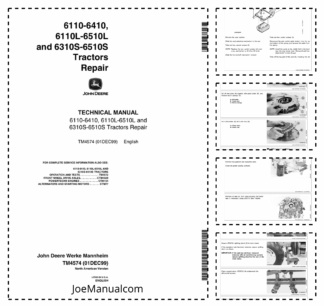 John Deere 6110 6210 6310 6410 6110L 6210L 6310L 6410L 6510L 6310S 6410S 6510S Tractor Repair Service Manual