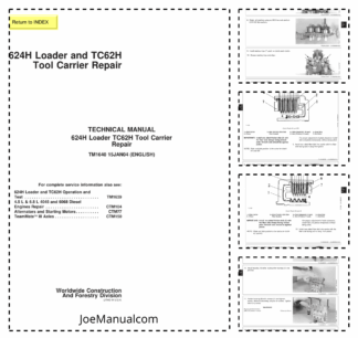 John Deere 624H Loader TC62H Tool Carrier Repair Technical Manual TM1640