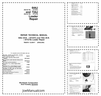 John Deere 644J 724J Loader Repair Technical Manual