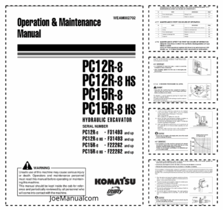 Komatsu PC12R-8 PC12R-8HS PC15R-8 PC15R-8HS Excavators Operation and Maintenance Manual