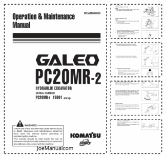 Komatsu PC20MR-2 Excavator Operation Maintenance Manual