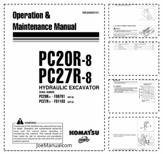 Komatsu PC20R-8 PC27R-8 Excavators Operation and Maintenance Manual