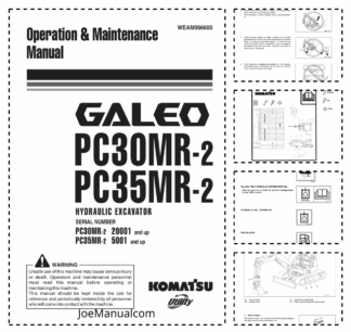 Komatsu PC30MR-2 PC35MR-2 Excavators Operation Maintenance Manual