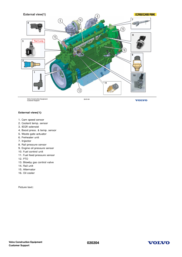 Volvo EC210B EC240B EC290B Excavator Service Training Manual - Image 8