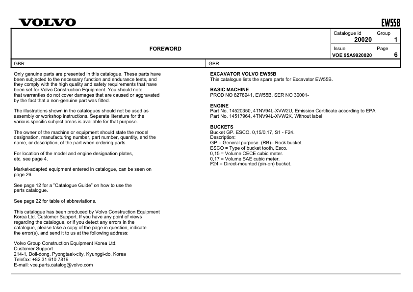 Volvo EW55B Excavator Parts Catalog - Image 6