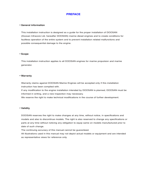 Doosan MD L V Series Marine Diesen Engine Installation Instructions Manual - Image 3