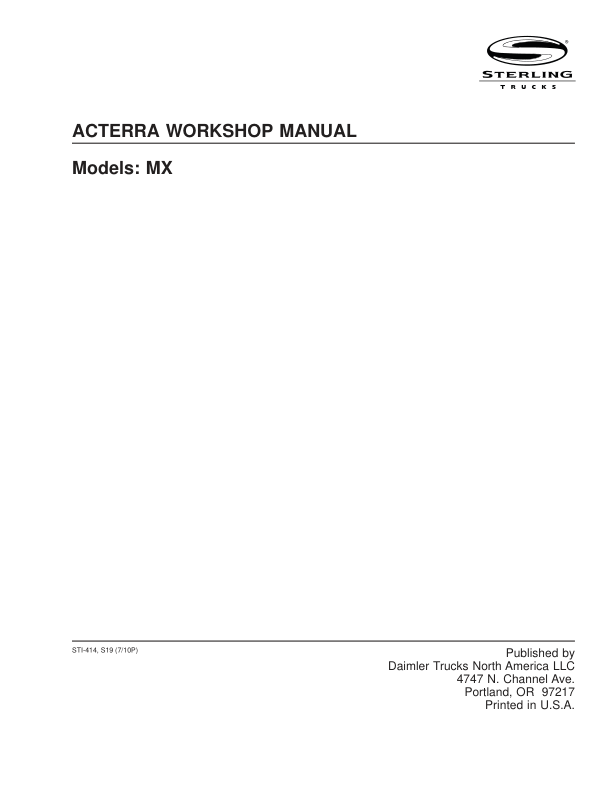 Acterra MX Truck Workshop Service Repair Manual - Image 2
