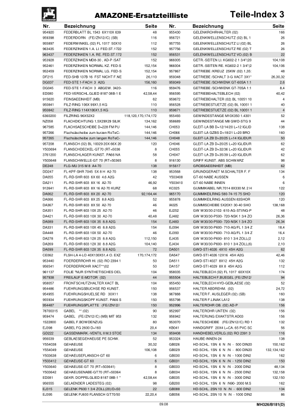 Amazone P 4300 Airstar Xact Seed Drill Spare Parts Catalogue DE - Image 10