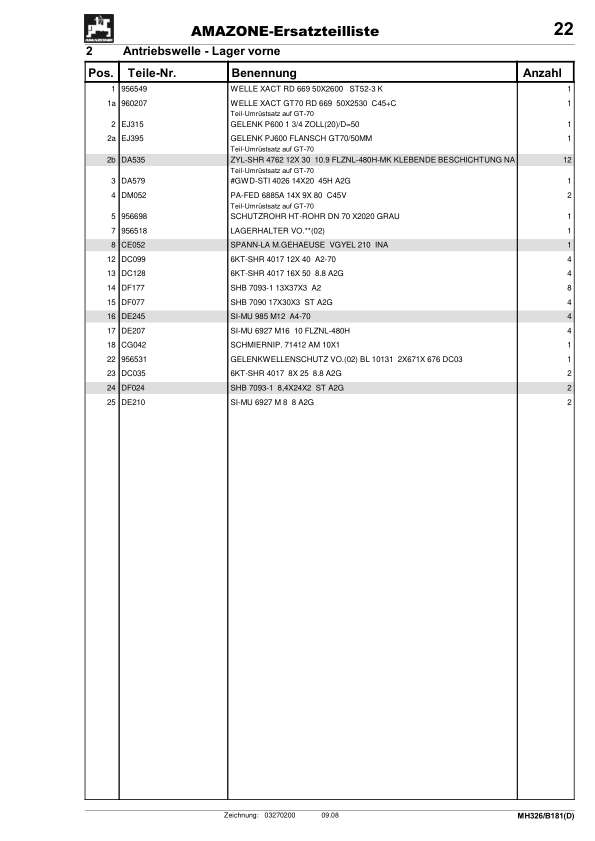 Amazone P 4300 Airstar Xact Seed Drill Spare Parts Catalogue DE - Image 12