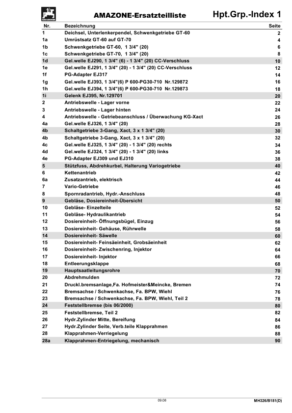 Amazone P 4300 Airstar Xact Seed Drill Spare Parts Catalogue DE - Image 3