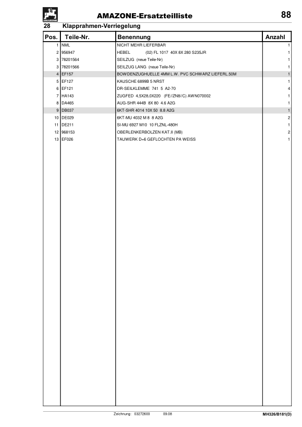 Amazone P 4300 Airstar Xact Seed Drill Spare Parts Catalogue DE - Image 9
