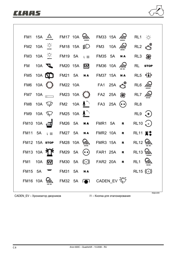 Claas Arion 610 620 630 Tractor Operators Manual RU - Image 13