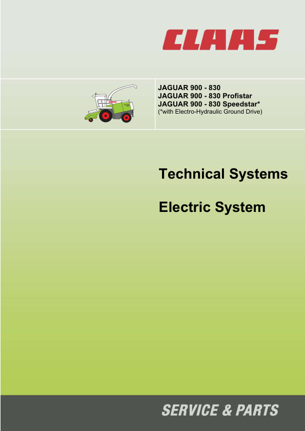 Claas Jaguar 900 830 Profistar Speedstar Technical Systems Electric System Service Manual - Image 2