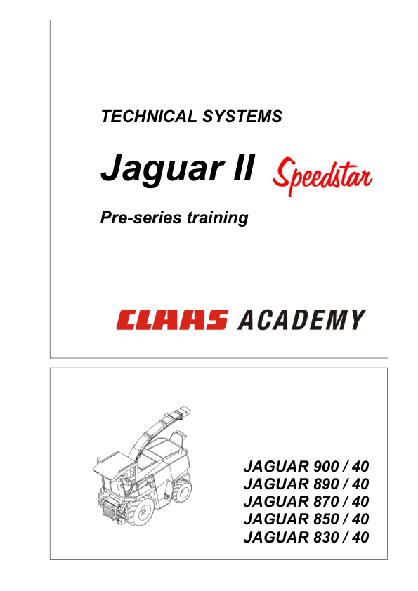 Claas Jaguar II 900 890 870 850 830 Technical Systems Service Manual - Image 2
