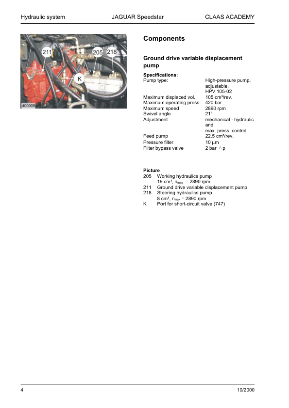 Claas Jaguar II 900 890 870 850 830 Technical Systems Service Manual - Image 4