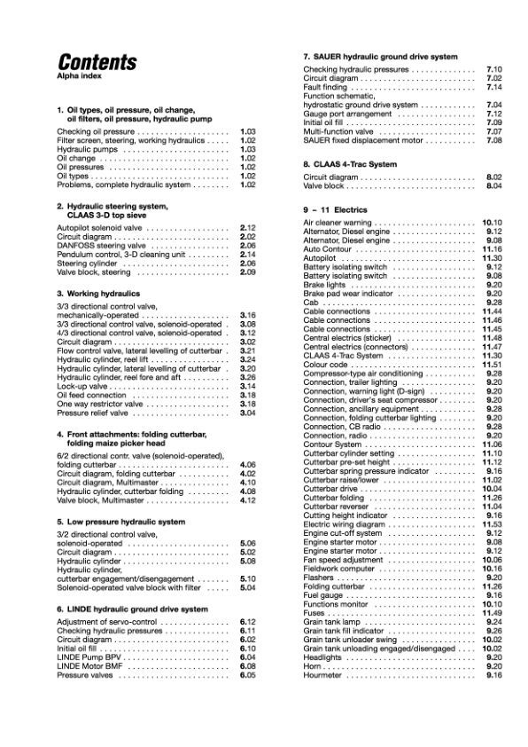 Claas Lexion Hydraulic and Electric Systems Manual - Image 3
