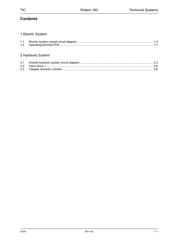 Claas Rollant 160 Baller Electric Hydraulic System Service Manual - Image 3
