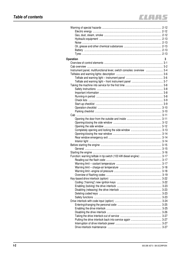 Claas Scorpion 6030 7030 7040 7045 Telehandlers Operators Manual - Image 4
