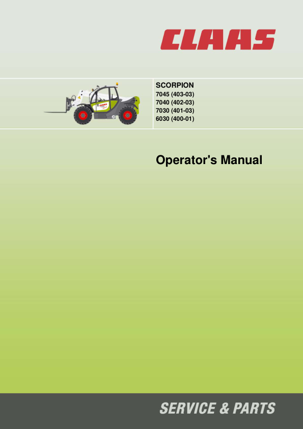 Claas Scorpion 6030 7030 7040 7045 Telehandlers Operators Manual - Image 2