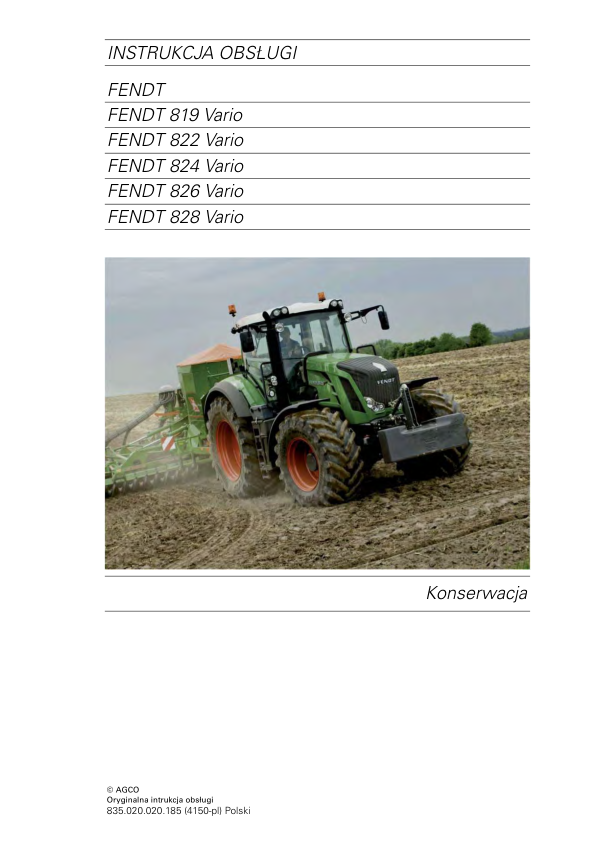 Fendt 819 822 824 826 828 Vario Tractor Operation Manual PL - Image 2