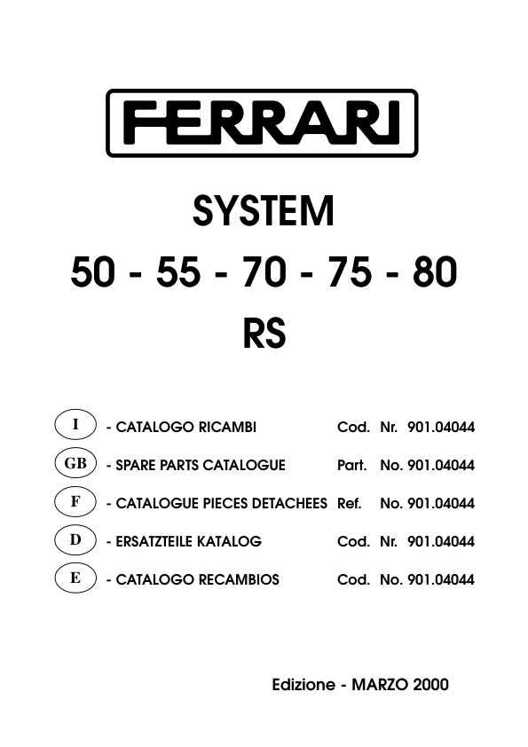 Ferrari 50 55 70 75 80 RS Car Parts Catalog EN - Image 2