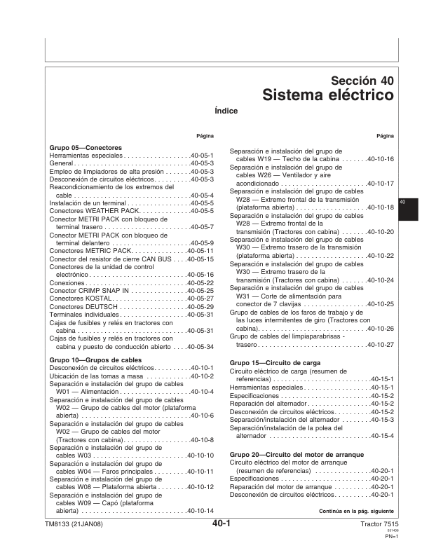 John Deere 7515 Tractors Repair Manual ES - Image 9