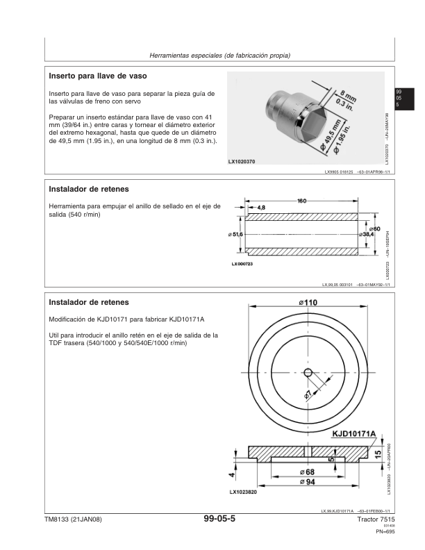 John Deere 7515 Tractors Repair Manual ES - Image 8