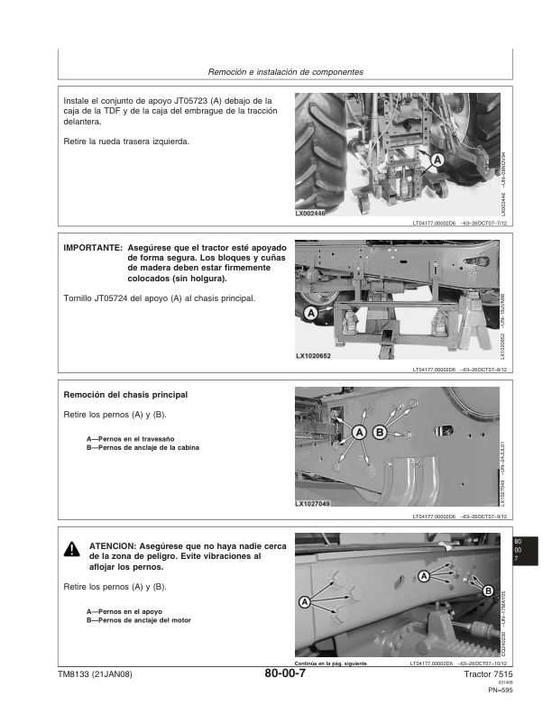 John Deere 7515 Tractors Repair Manual ES - Image 7