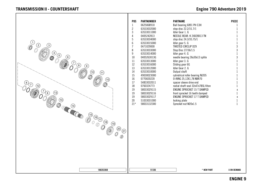 KTM 790 Adventure Motorcycle Engine Parts Catalog - Image 5