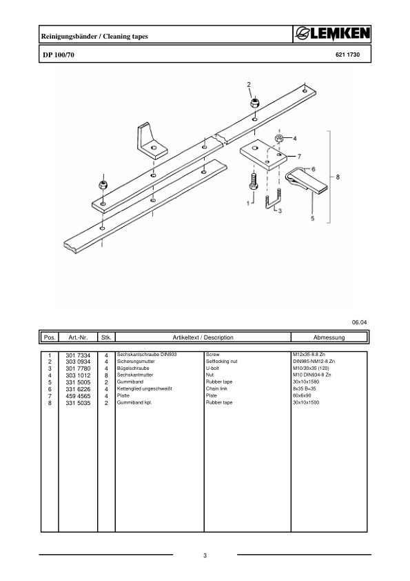 Lemken VarioPack 80 DP 70 Furrow Press Spare Parts Catalogue - Image 4