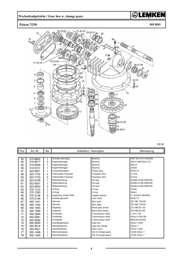 Lemken Zirkon 7 250 Furrow Press Spare Parts Catalogue - Image 5