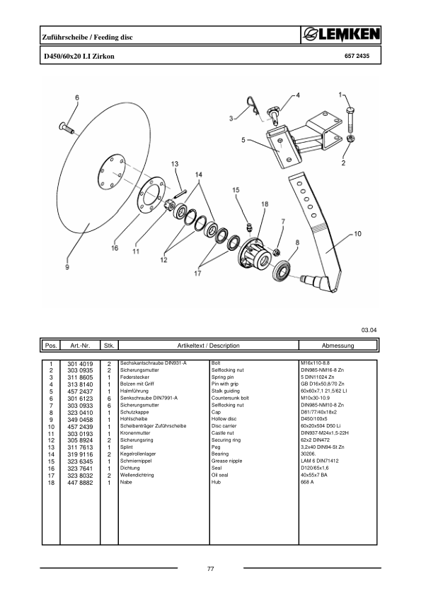 Lemken Zirkon 7 250 Furrow Press Spare Parts Catalogue - Image 8