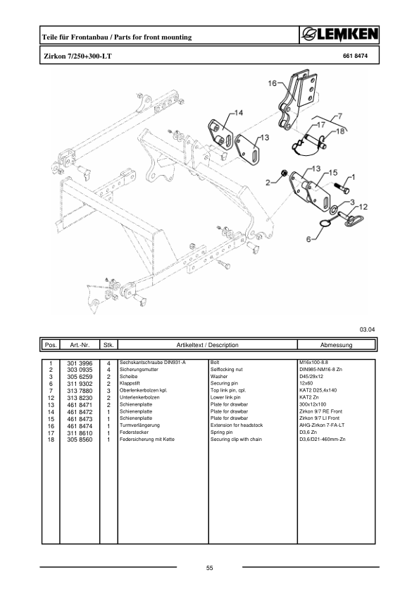 Lemken Zirkon 7 250 Furrow Press Spare Parts Catalogue - Image 6