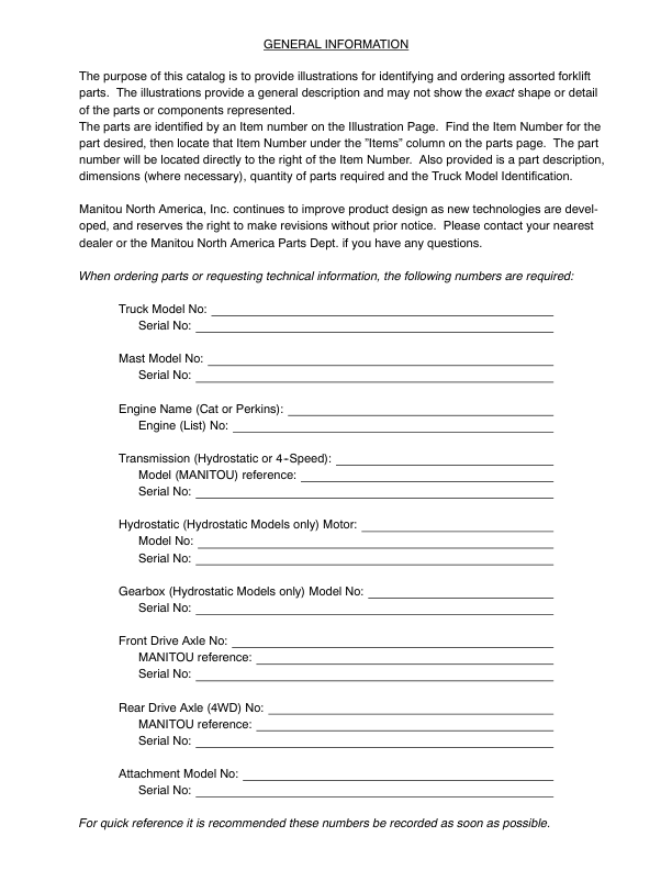 Manitou MLT735 Telehandler Parts Manual - Image 3