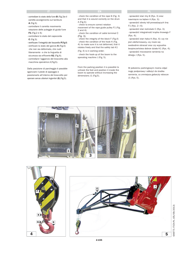 Manitou MRT 1840 2150 2540 Rotating Telehandler Crane Operators Manual IT EN PL - Image 9