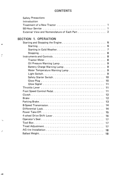 Mitsubishi MT373D MT373 S373D S373 Tractor Operation Manual - Image 6