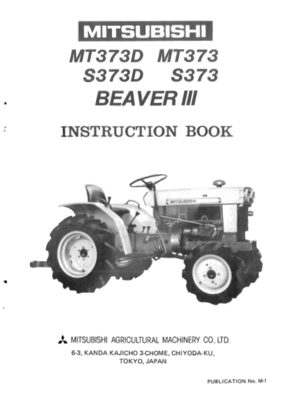 Mitsubishi MT373D MT373 S373D S373 Tractor Operation Manual - Image 4