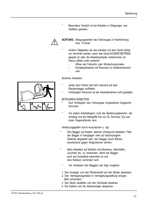 Neuson 1403 2203 Crawler Excavators Operators Manual DE - Image 6