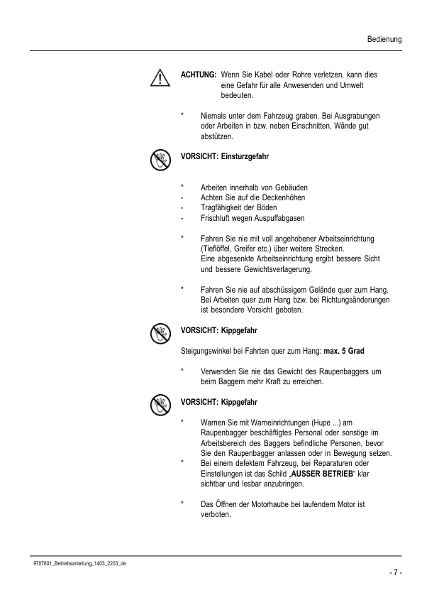Neuson 1403 2203 Crawler Excavators Operators Manual DE - Image 8