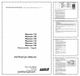 Case IH Maxxum 110 115 120 125 130 140 Tractor Operators Manual PL