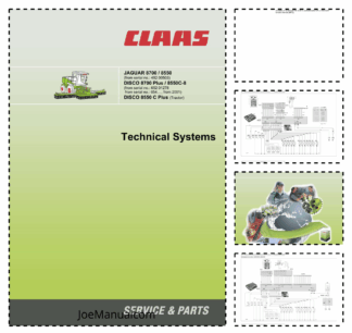 Claas Jaguar 8700 8550 Disco 8700 Plus 8550C8 8550 C Plus Mover Technical Systems Hydraulic Electric Service Manual