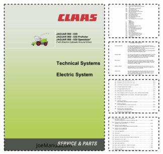 Claas Jaguar 900 830 Profistar Speedstar Technical Systems Electric System Service Manual