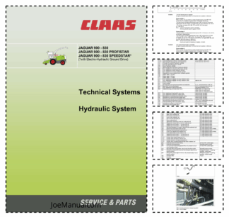 Claas Jaguar 900 830 Profistar Speedstar Technical Systems Hydraulic System Service Manual