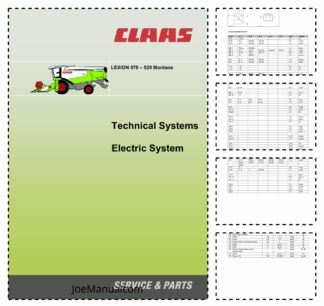 Claas Lexion 570 520 Montana Technical Systems Electric System Service Manual