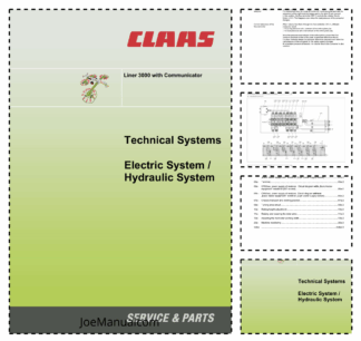 Claas Liner 3000 Technical Systems Electric System Hydraulic System Service Manual