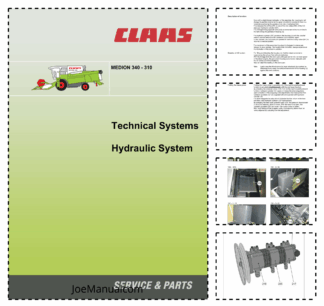 Claas Medion 340 310 Technical Systems Hydraulic System Service Manual